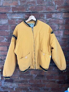 Vintage Pepe Clothing Oversized Bomber Jacket 80s Yellow Size M Hong Kong